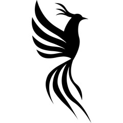 Modern Phoenix Bird Silhouette