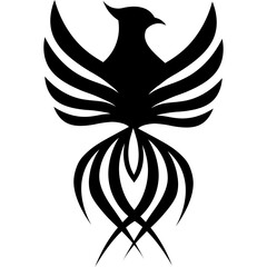 Modern Phoenix Bird Silhouette