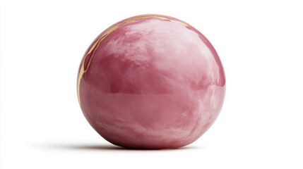 Fototapeta premium A beautifully crafted chocolate sphere with alternating dark and white chocolate stripes, showcasing an elegant dessert.