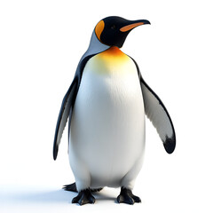 Fototapeta premium Elegant Fullbody Penguin with Outstretched Wings Generative ai clipart illustration png on white background