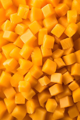 Pile of Diced Mango Chunks - Fresh Tropical Fruit
