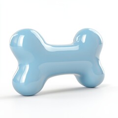 Light blue bone shaped object on white background