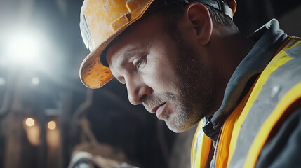 Mining technician adjusting drill settings for efficient lithium ore extraction. Featuring drill adjustment