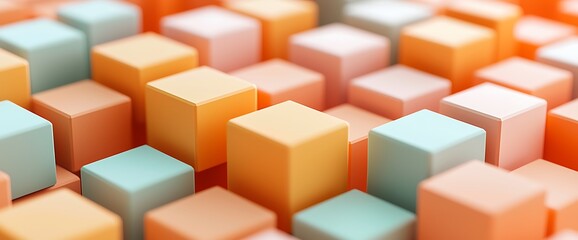 Obraz premium Pastel Cube Abstract Background.