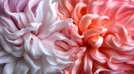 Pastel Dream Abstract Floral Swirls with Pink  White.