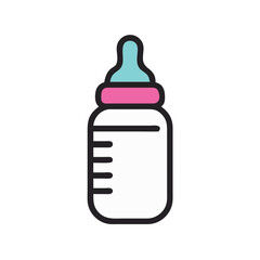 Fototapeta premium Baby Bottle Icon Representing Infant Nutrition and Feeding Essentials