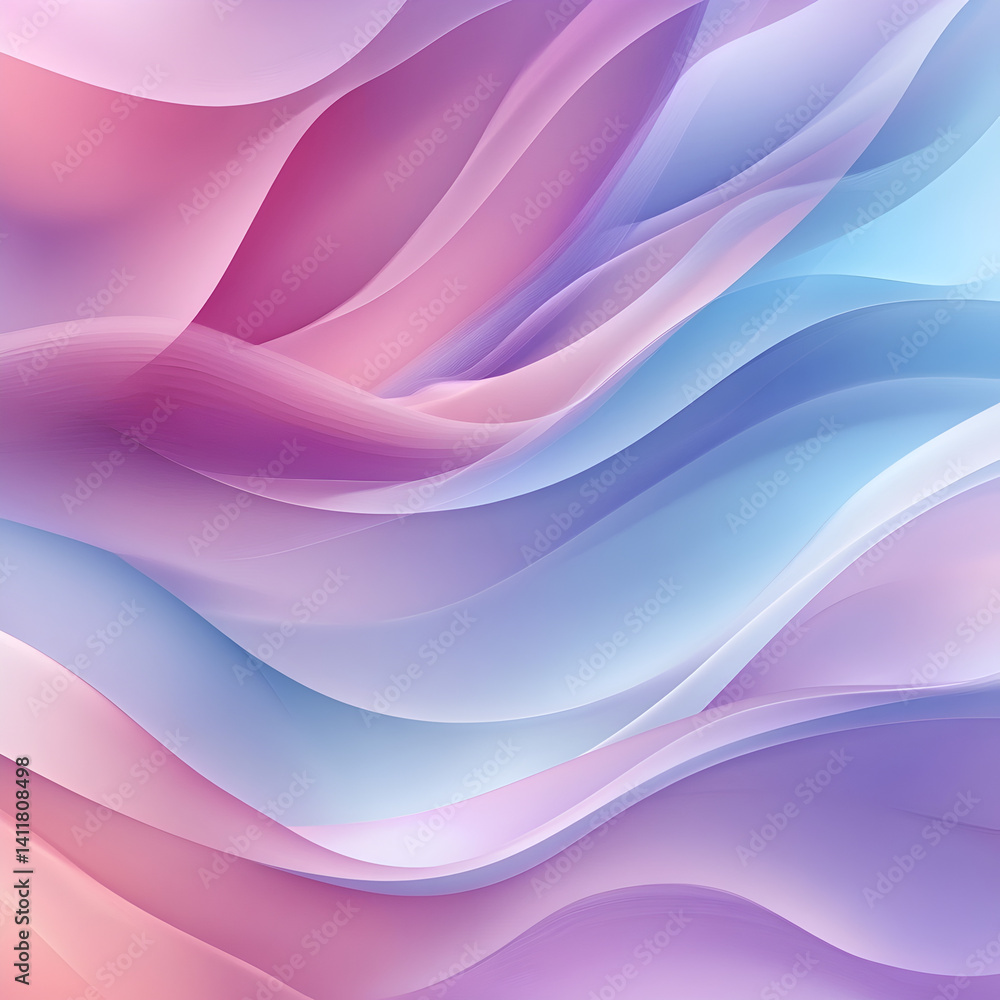 Poster abstract pastel waves: an ethereal, mesmerizing composition of flowing, abstract waves in a soft pas