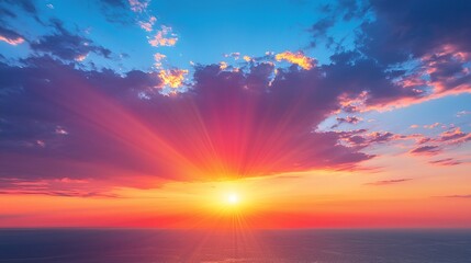 Naklejka premium Stunning Sunset over Calm Ocean