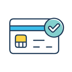 Credit Card with Check Icon Representing Secure Payment and Transaction Approval