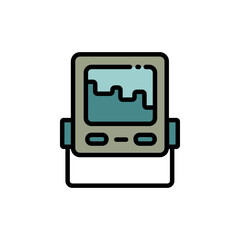 Fish finder color icon. Echo sounder. Depth finder. Fish searching. Digital fish finder vector icon for web design isolated on white background