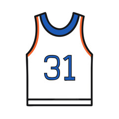 Naklejka premium Jersey with Number Icon Representing Team Sports Uniform and Player Identity