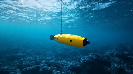 Fototapeta premium Autonomous Underwater Vehicle Exploring Ocean Seabed