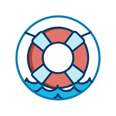 Fototapeta premium Lifebuoy Icon Representing Water Safety and Emergency Rescue