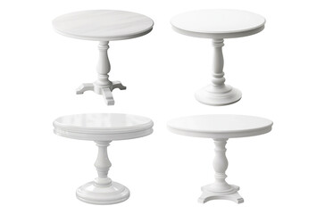 White round cake stands set for elegant dessert displays