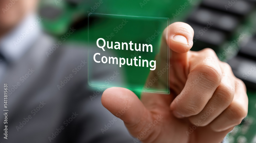 Poster a hand holds a transparent display showing the words 