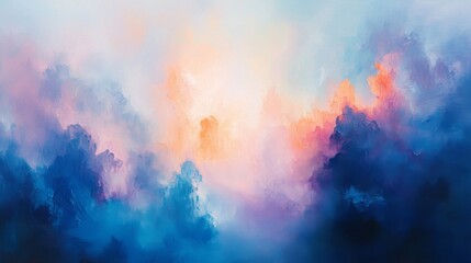 Fototapeta premium Abstract Colorful Sky Painting with Dreamy Clouds