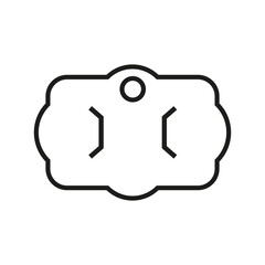 Bow display card icon vector. Hair bow card illustration sign. Hair clip card symbol or logo.