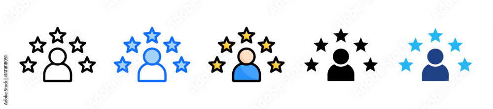 Poster expertise icon set multiple style collection