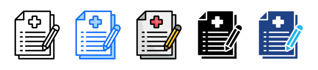 Obraz premium Prescription Icon Set Multiple Style Collection