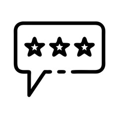 Speech Bubble with Stars Icon Representing User Review and Rating Feedback