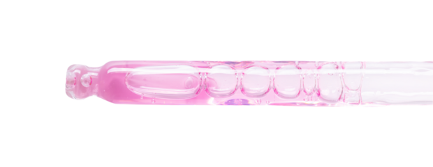 close-up of a serum pipette on a transparent background