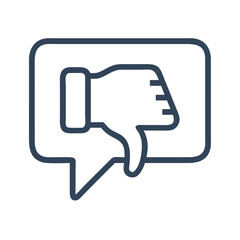 Fototapeta premium Thumbs Down with Chat Bubble Icon Representing Negative Feedback and User Response