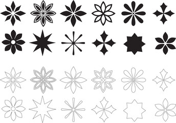 stunning collection of 24 meticulously crafted floral and geometric design elements!  Perfect for crafting unique projects, these versatile shapes offer endless possibilities for DIY enthusiasts, scra