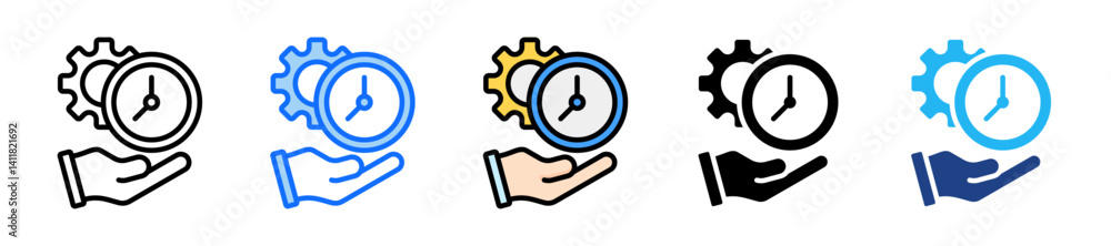Poster Time Management Icon Set Multiple Style Collection