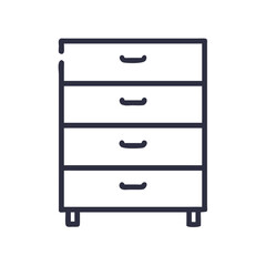 Vertical Dresser Icon Representing Bedroom Storage and Organization Furniture