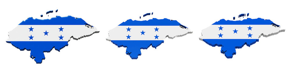 Obraz premium Honduras Map with National Flag Overlay on Transparent Background