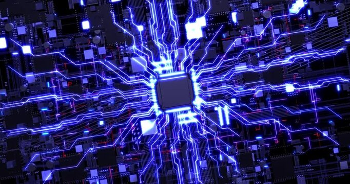Modern Notebook Opening to Reveal Inside Of High Tech Computer Parts. Technology Related 3D Animation.