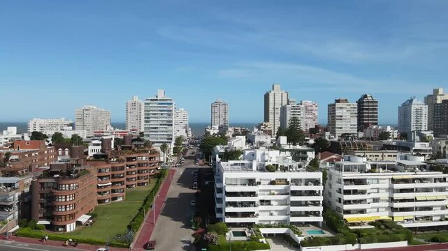 Real State playa mansa beach in punta del este, uruguay, enjoying a beautiful sunny day