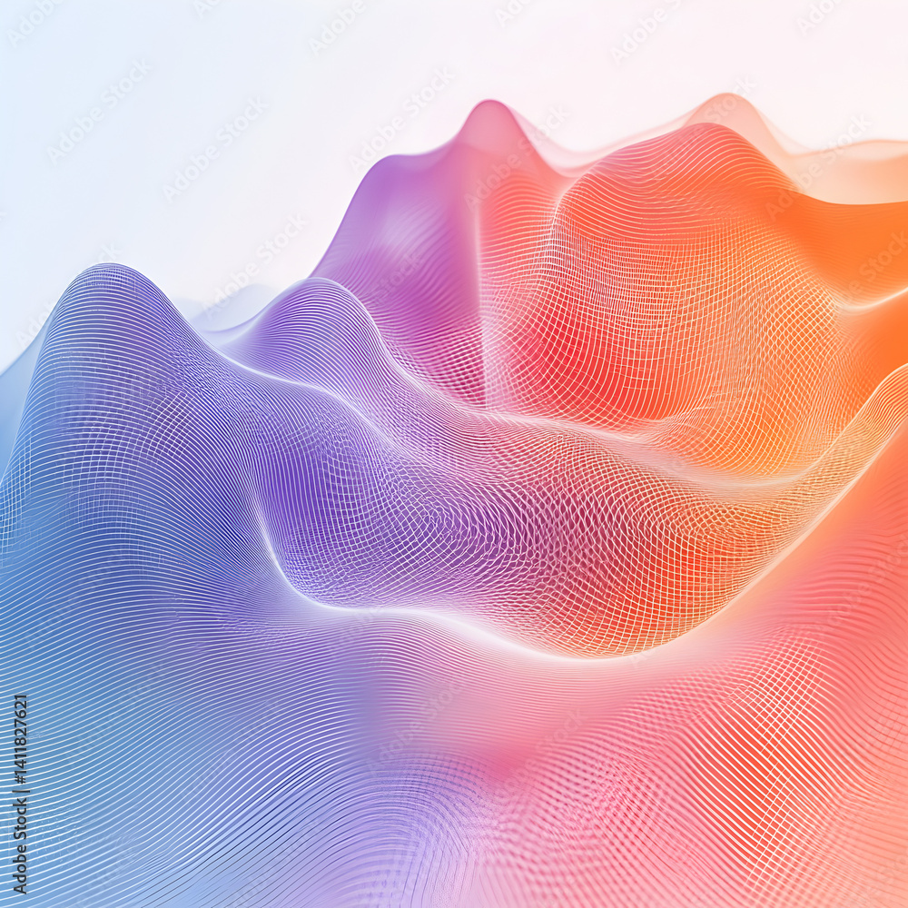 Aufkleber abstract gradient landscape: an artistic, vibrant abstract landscape created using a gradient mesh. 