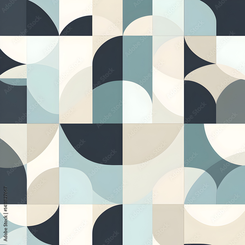 Poster geometric symphony: an intricate composition of geometric shapes and forms. harmonizing squares and 