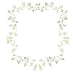 Frame with hand draw pastel flowers and leaves, isolated on white background. 