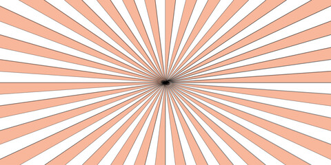 Abstract background with rays retro starburst coral and white Vintage sunbeam backdrop, boom, comic. Cartoon pop art Minimal sunrise radiate striped geometric circus light