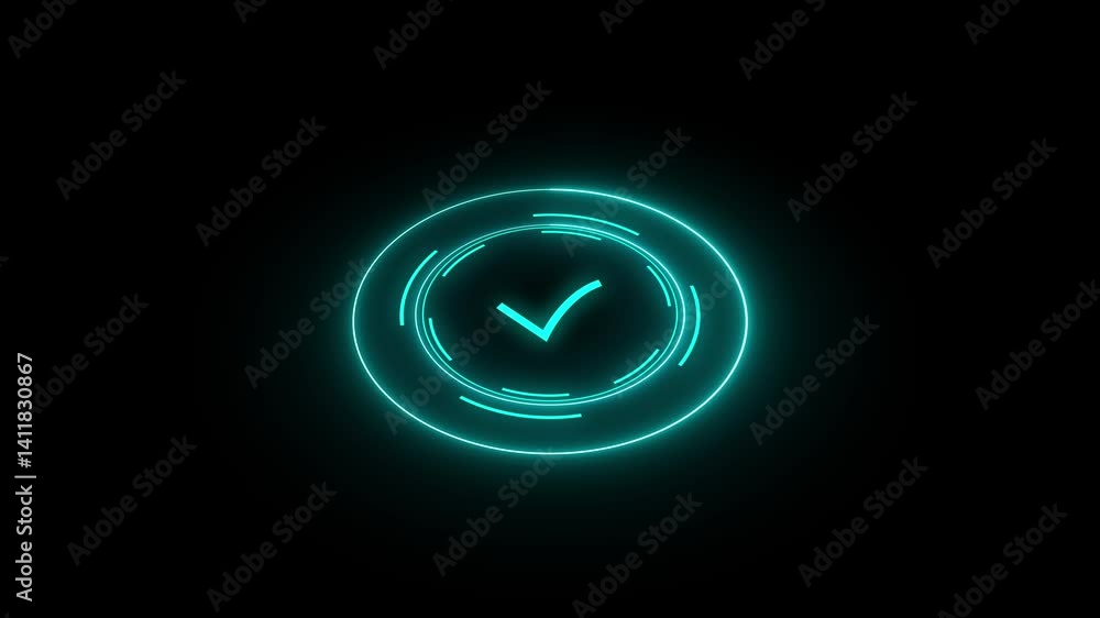 Poster hud futuristic high tech alpha channel display scanner. futuristic head-up display hud. glowing tick
