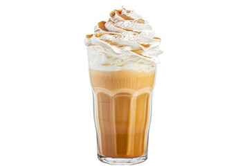 Glass of coffee with whipped cream on top
