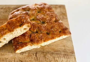 Freshly Baked Rosemary Focaccia on the Table.