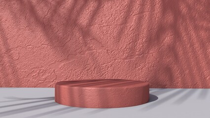 Background rendering with 3d podium and wall scene abstract background. 3D illustration, 3D rendering	