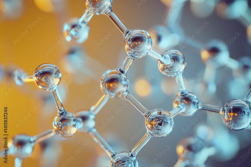 Poster molecular structure atoms science abstract background research technology