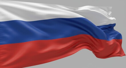 Naklejka premium Waving Russian Federation Flag: A Vibrant Display of National Pride and Identity