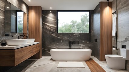 Bright White Bathroom with a Serene Minimalist Design