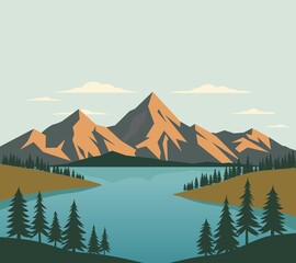 mountain landscape vector illustration