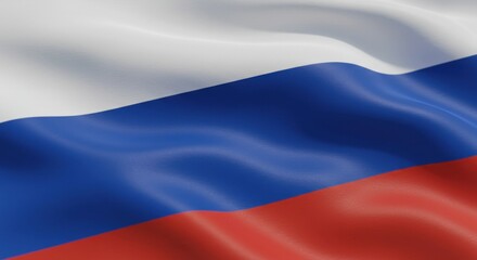 Naklejka premium Waving Russian Flag: A Close-Up View of the National Symbol of Russia