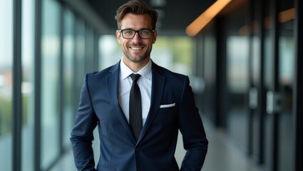 Fototapeta premium Confident Business Professional in Modern Office