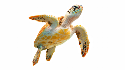 a green sea turtle on a transparent background, PNG image, PNG file, Generative art.