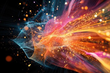Obraz premium Datum Visualization: Complex Business Data in Futuristic 3D Illustration