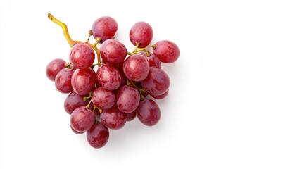Fresh Red Grapes Isolated on White Background for Healthy Lifestyle and Nutrition Concepts