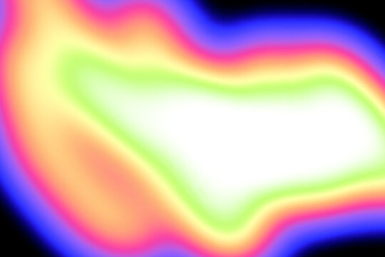 Heat map abstract gradient background with a place for text. Neon blue and green with pink and orange colors.
